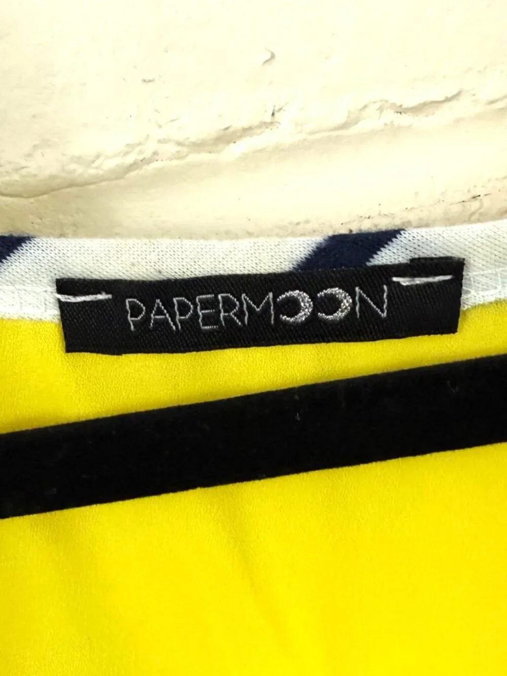 Papermoon | Colorblock Knit Top | Striped | White Blue Yellow | 1X - Picture 7 of 10